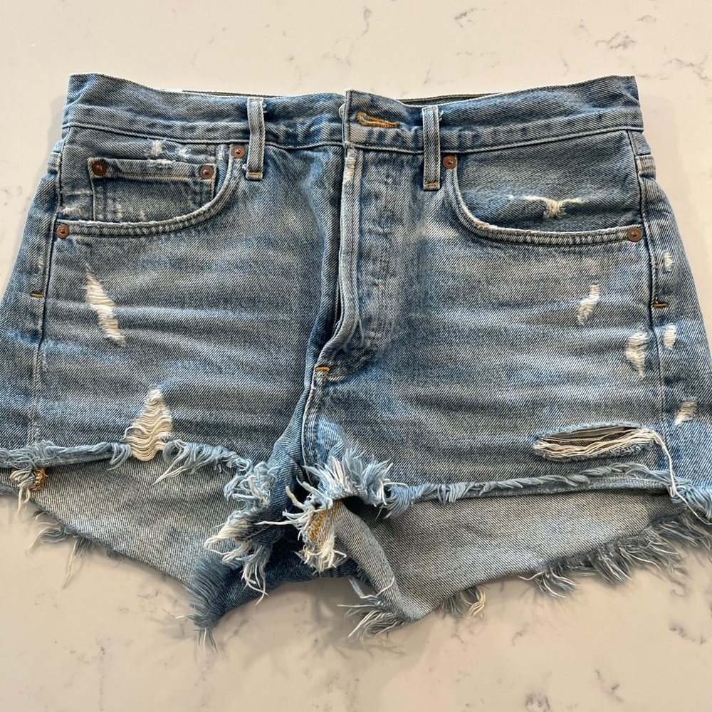 Agolde Parker Vintage Cutoff Shorts in Lowkey, size 26